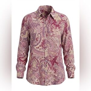 LAUREN RALPH LAUREN ADULT BLOUSE RED PAISLEY SIZE S WOMENS